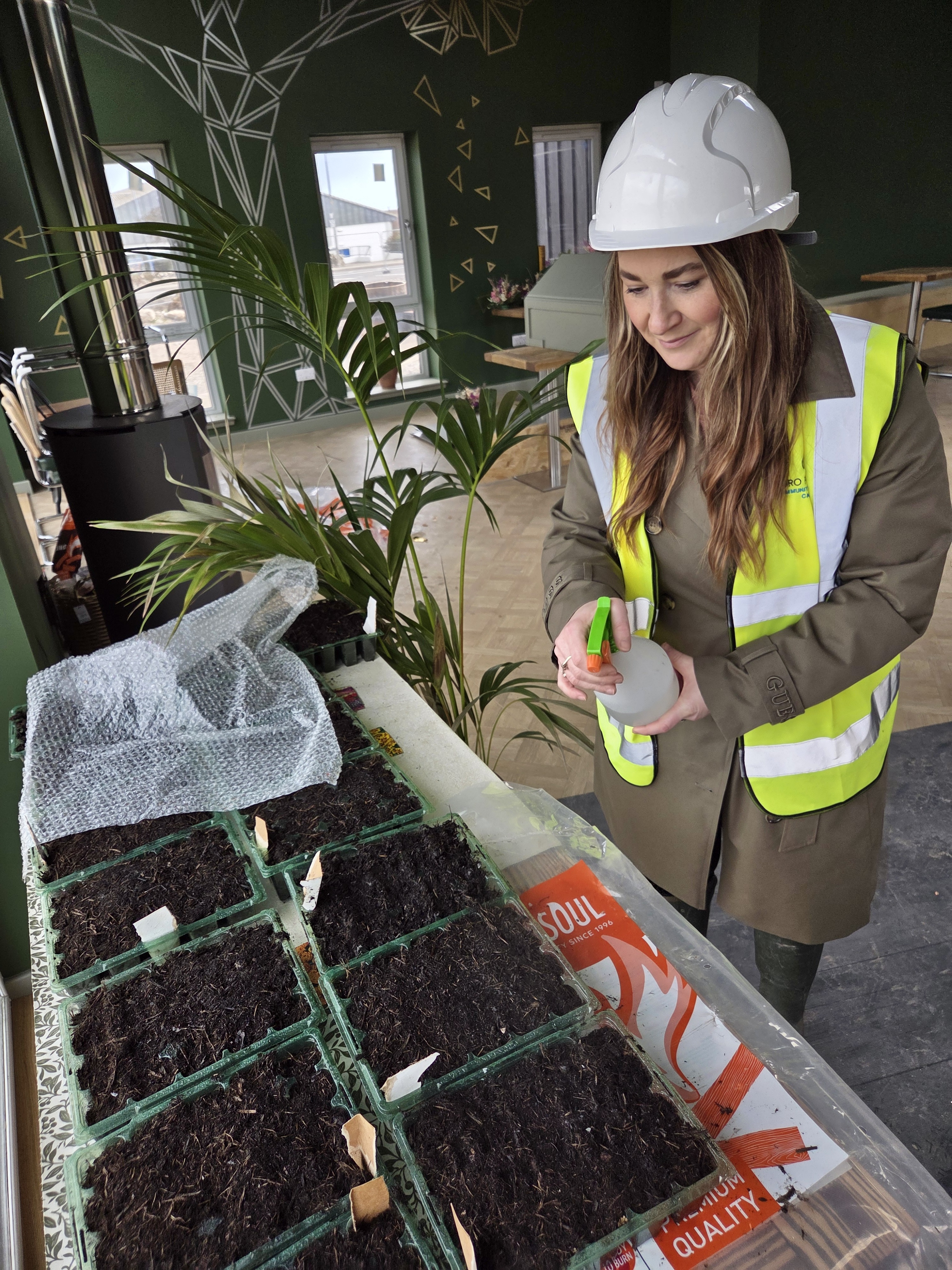 Sarah Mackenzie, CEO of Heartland Media and PR Highlands clients, Gro For You, at the new campus